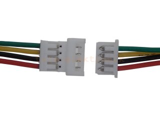 Kabelset der Serie Micro JST mit je 10 cm Kabel 4 polig, AWG 28, UL1571