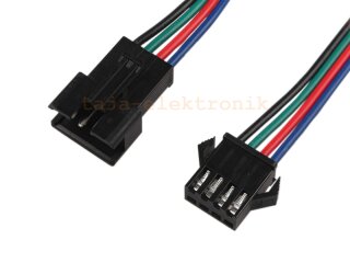 Kabelset der Serie JST SM mit je 15 cm Kabel 4 polig, AWG 26, UL1007