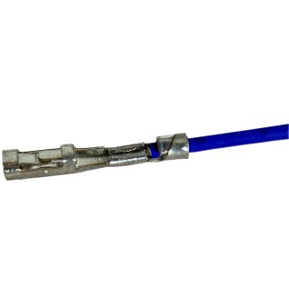 Litze mit einem Crimpkontakt für Harwin M20 Buchse, UL1571, AWG 28, 30 cm, blau