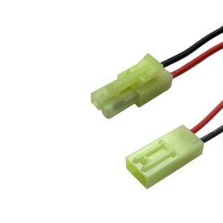 Mini Tamiya Stecker/Buchse 2 polig mit je 10 cm Kabel - RM 4,5 mm