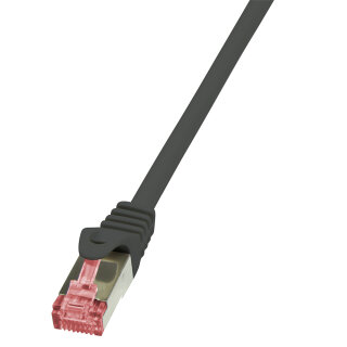 Patchkabel Cat.6 S/FTP, PIMF, PrimeLine, schwarz, 0,25m