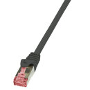 Patchkabel Cat.6 S/FTP, PIMF, PrimeLine, schwarz, 0,25m