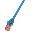 Patchkabel Cat.6 S/FTP, PIMF, PrimeLine, blau, 0,25m