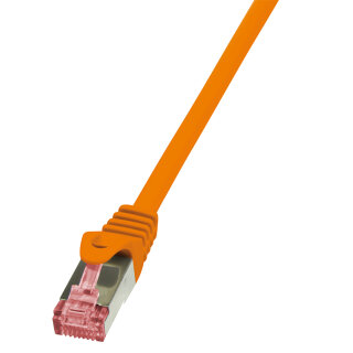 Patchkabel Cat.6 S/FTP, PIMF, PrimeLine, orange, 0,25m