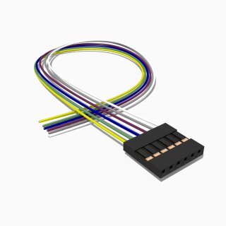 Harwin M20 Buchse mit 50 cm Kabel 6 polig, AWG 26, UL1571