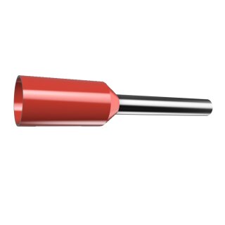 Isolierte Adernendhülsen rot, 8 mm, 0,5 mm², 100er Pack