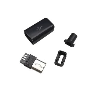 Micro-USB Stecker mit schwarzem Gehäuse