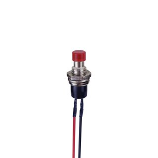 Miniatur-Drucktaster mit 10 cm Kabel, SPST NO, Schließer, 250V 1A, rot