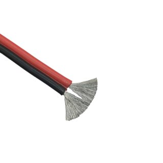 5 m hochflexible Litze AWG 22, 2 polig rot-schwarz, Silikon