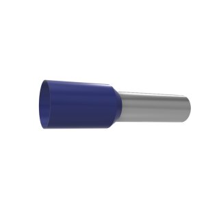 Isolierte Adernendhülsen blau, 8 mm, 2,5 mm², 100er Pack
