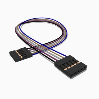 Kabel mit zwei Harwin M20 Buchsen 30 cm 5 polig, AWG 26, UL1007